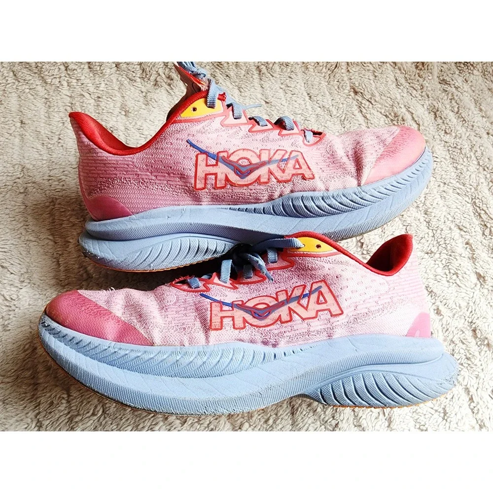 Hoka Mach 6 Youth Running Shoes Peony/Cerise Size 6MD